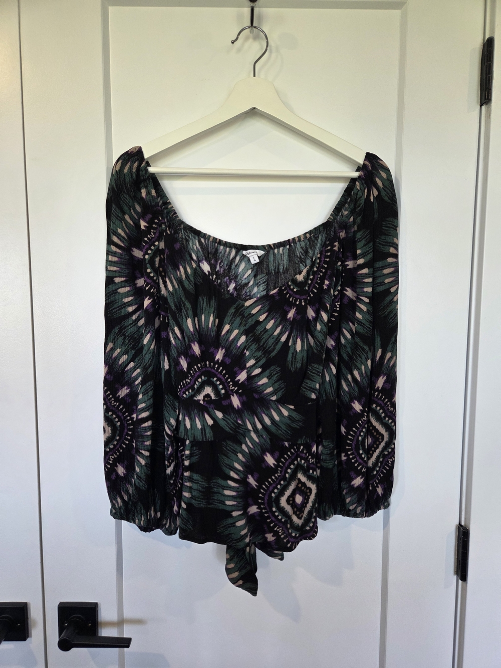 Tie Back Puff Sleeve Blouse